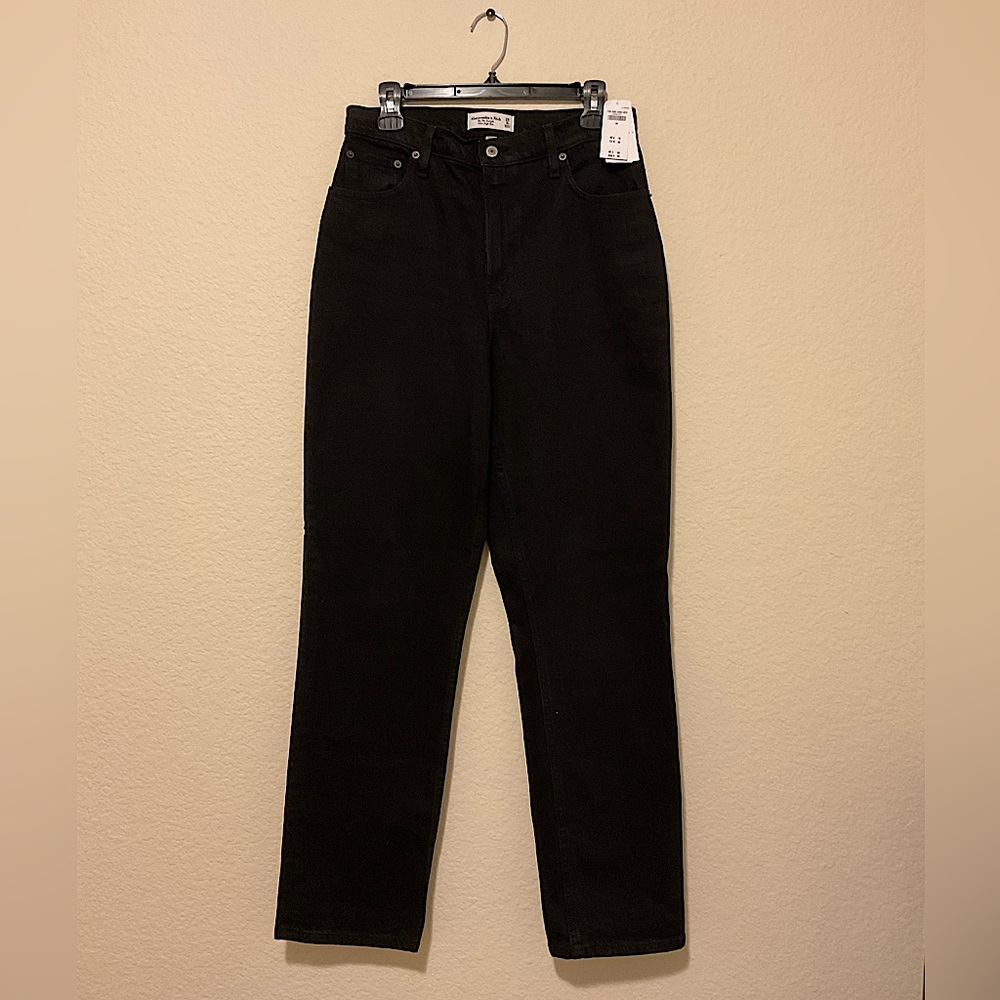 Abercrombie Curve love black straight jeans